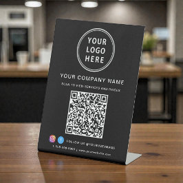 Business Logo Create Your QR Code Social Media Sockelschild