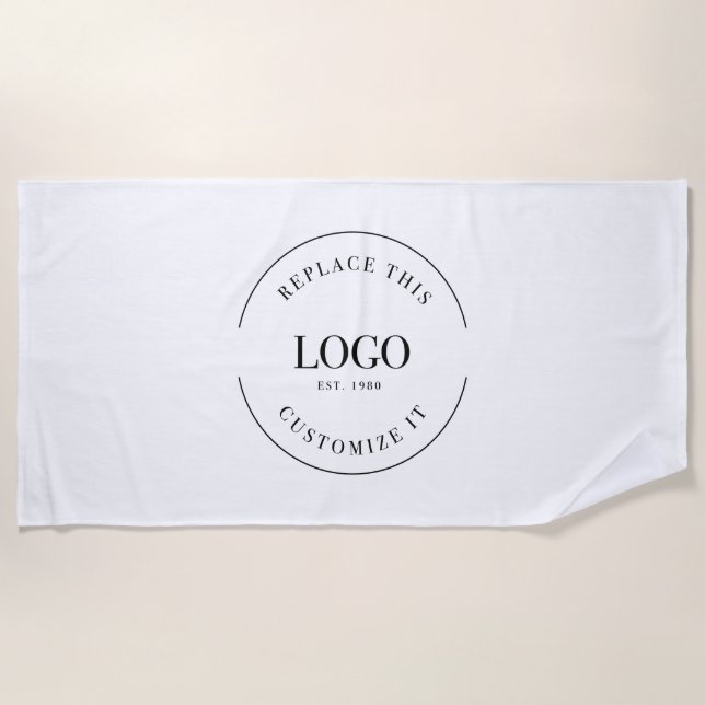 Business-Logo Custom QR-Website beruflich Strandtuch (Vorderseite)