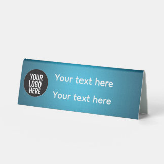 Business logo Desk Name Plate with job title Tischaufsteller
