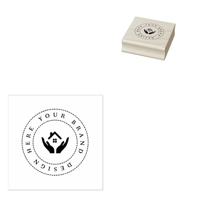 Business-Logo Einfache Briefmarke der Holzkunst Gummistempel (Stempel)