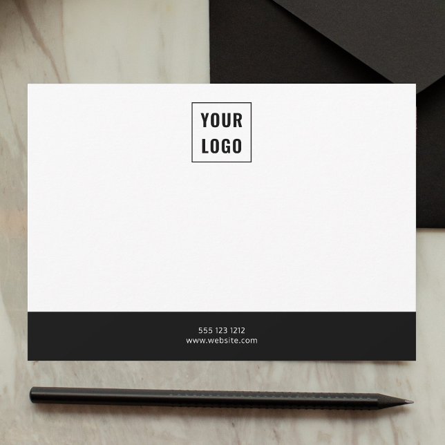 Business-Logo Elegante Minimalsit Schwarz-weiß Mitteilungskarte (Von Creator hochgeladen)