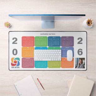 Business-Logo-Farbfirma 2026 Kalender Schreibtischunterlage