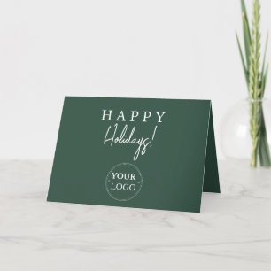 Business Logo Happy Holidays Green Feiertagskarte