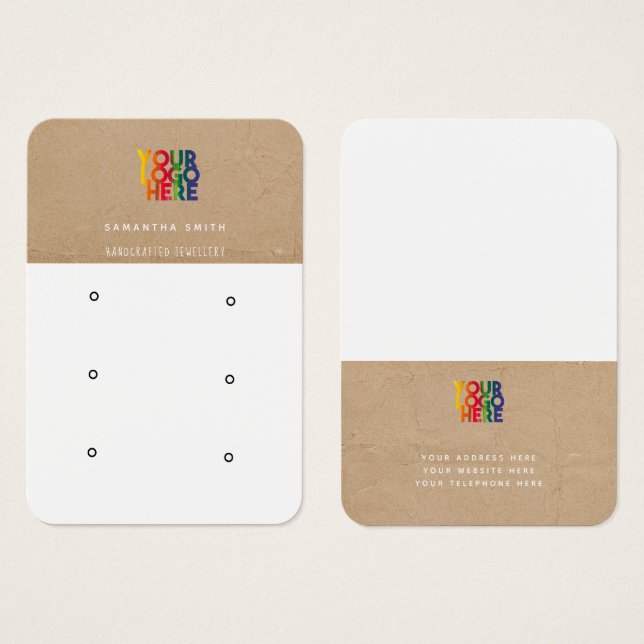 "Business Logo Kraft Stuhlkarton Earring Display C (Vorne & Hinten)