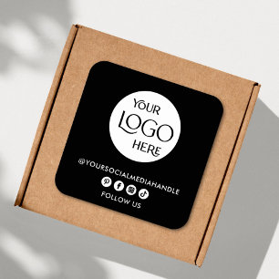 Business-Logo kreieren Sie Ihre eigenen Social Med Quadratischer Aufkleber