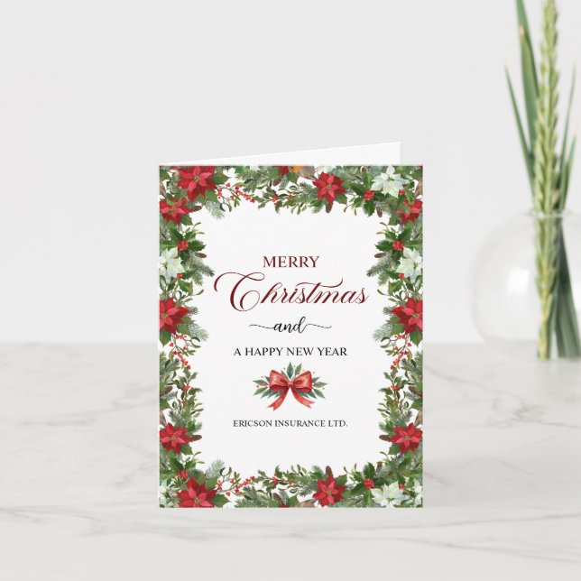Business Logo Merry Christmas Thank You Card   (Vorderseite)