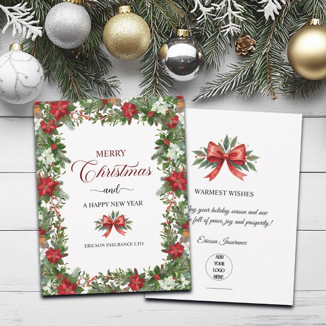 Business Logo Merry Christmas Thank You Card   Mitteilungskarte (Von Creator hochgeladen)