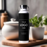 Business Logo Minimal Black Trinkflasche<br><div class="desc">Introducing our custom-designed water bottle, the perfect embodiment of style, sustainability, and functionality, tailor-made for your small business. Whether you’re looking to promote your brand, spread a message, or simply offer a thoughtful gift to your clients and customers, our custom water bottle is the ideal canvas for your logo and...</div>