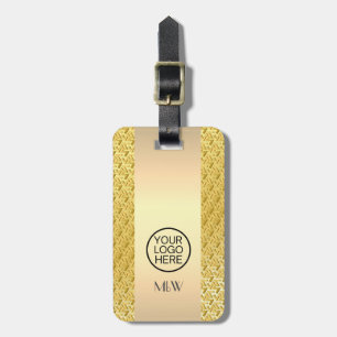 Business-Logo - mit Monogramm Name aus Gold Gepäckanhänger