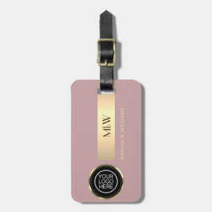 Business-Logo - mit Monogramm Name aus Gold Gepäckanhänger