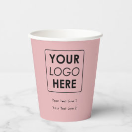 Business Logo Modern Professional Simple Pink Pappbecher