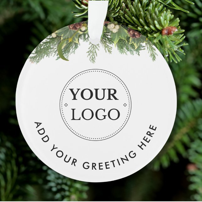 Business-Logo Moderne Weihnachtsgrün Ornament (Von Creator hochgeladen)