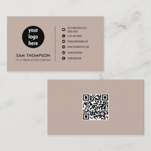 Business-Logo Modernes Minimalistisches QR-Code Bo Visitenkarte