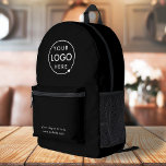 Business-Logo Modernes, trendiges Schwarz Bedruckter Rucksack<br><div class="desc">Ein einfaches,  schwarzes,  individuelles Business Template in modernem minimalistischem Stil,  das mit Ihrem Firmenlogo und Firmenlogo oder Info leicht aktualisiert werden kann. Wenn Sie Hilfe bei der Personalisierung dieses Produktes benötigen,  kontaktieren Sie mich bitte über den unten stehenden Nachrichtenkopf und ich werde Ihnen gerne weiterhelfen.</div>
