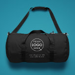 Business-Logo Modernes, trendiges Schwarz Duffle Bag<br><div class="desc">Ein einfaches,  schwarzes,  individuelles Business Template in modernem minimalistischem Stil,  das mit Ihrem Firmenlogo und Firmenlogo oder Info leicht aktualisiert werden kann. Wenn Sie Hilfe bei der Personalisierung dieses Produktes benötigen,  kontaktieren Sie mich bitte über den unten stehenden Nachrichtenkopf und ich werde Ihnen gerne weiterhelfen.</div>