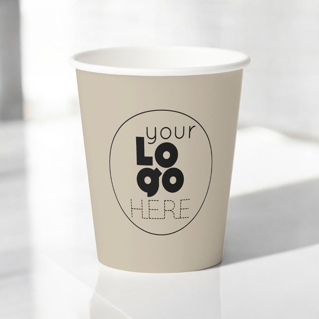 Business Logo Natural Taue Paper Party Cup Pappbecher (Von Creator hochgeladen)