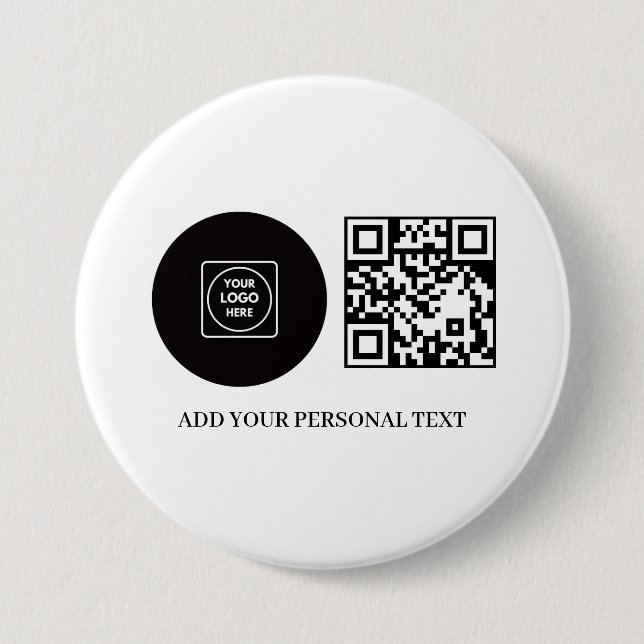Business Logo Promotional QR Code Text Button (Vorderseite)