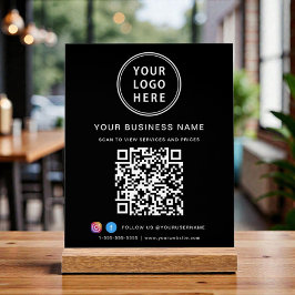 Business Logo QR Code Black Acrylschild