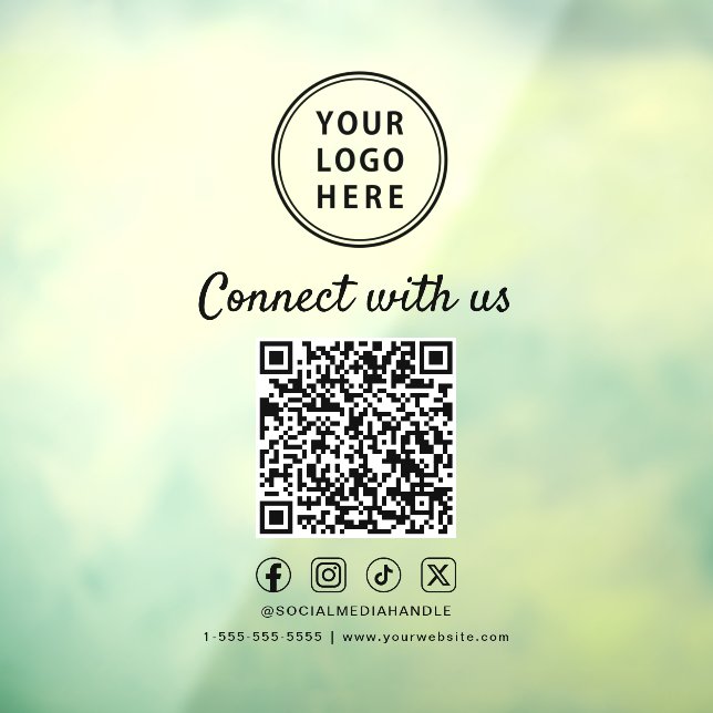 Business Logo QR Code Connect With Us Fensteraufkleber (Blatt 3)