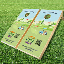 Business Logo QR Code Golf Course Panier
