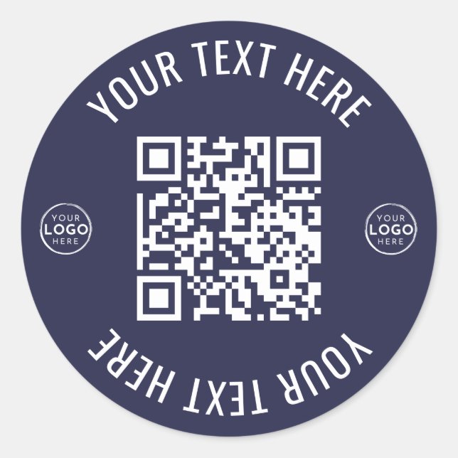 Business Logo QR Code Runder Aufkleber (Vorderseite)