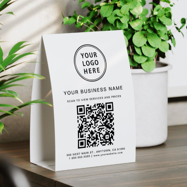 Business Logo QR Code Tischaufsteller (Von Creator hochgeladen)