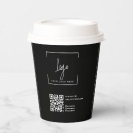 Business-Logo QRcode Modernes Schwarzes Unternehme Pappbecher