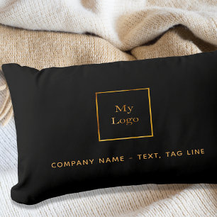 Business-Logo schwarz, elegant Kissen Für Draußen
