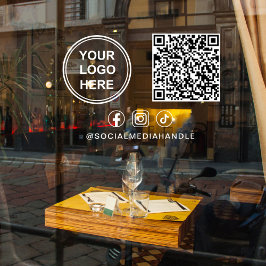Business Logo Social Media Create Your QR Code Fensteraufkleber