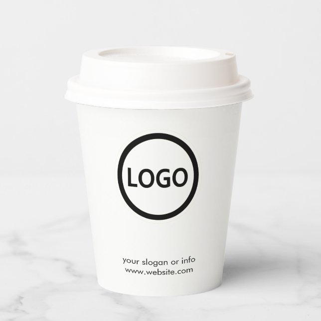 Business-Logo Stilvoll Moderner Beruflicher Kaffee Pappbecher (Vorderseite)