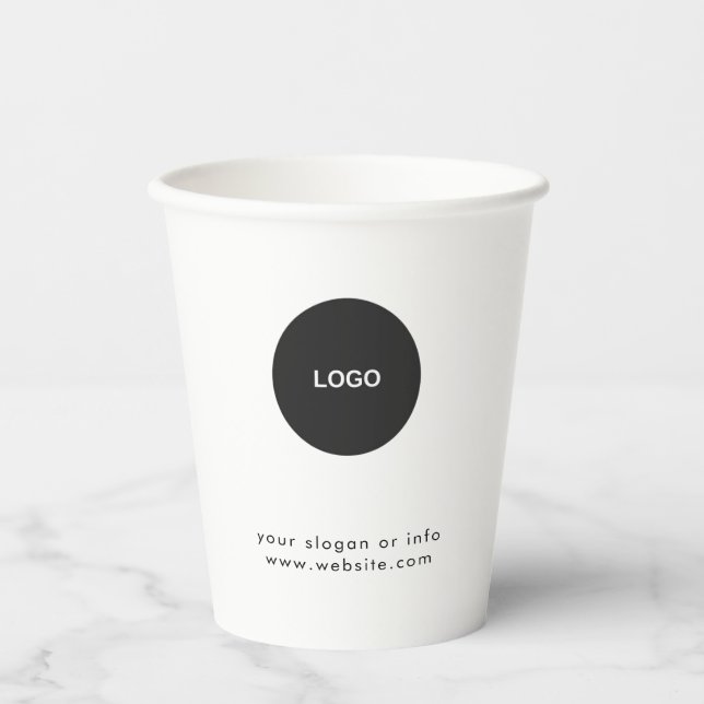 Business Logo | Stylish Black Modern Professional  Pappbecher (Vorderseite)
