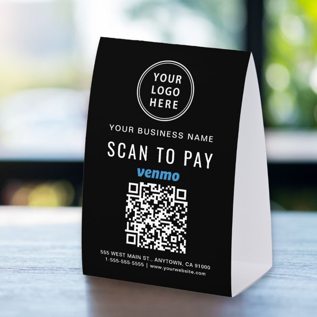 Business Logo Venmo QR Code Scan To Pay Tischaufsteller (Von Creator hochgeladen)