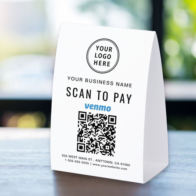 Business Logo Venmo QR Code Scan To Pay Tischaufsteller (Von Creator hochgeladen)