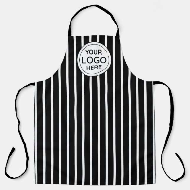 Business Logo Vertical White Stripes  Schürze (Vorderseite)