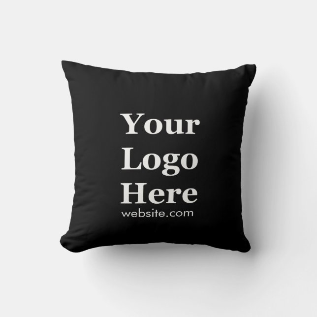 Business Logo Website Black and White Kissen (Vorderseite)