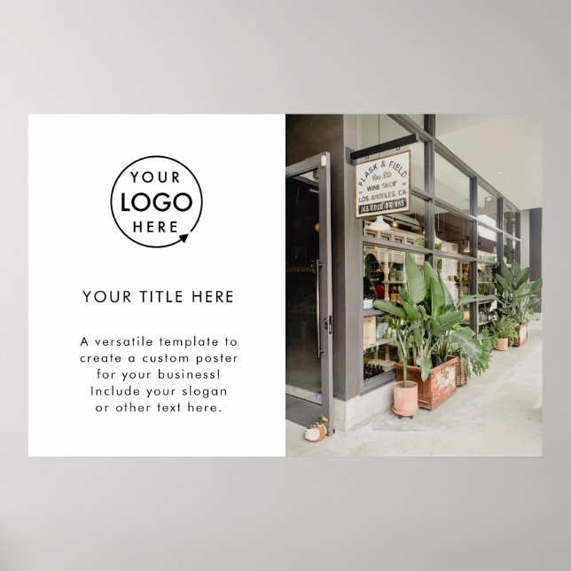 Business Logo | White Minimalist Modern Simple Poster (Vorne)