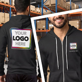 Business Logo Zip Kapuzenpullover - Vorder- und Rü Hoodie