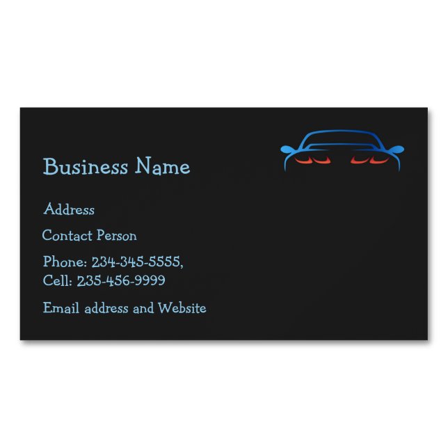 Business-Magnet für Auto mit benutzerdefiniertem P Magnetische Visitenkarte (Vorderseite)
