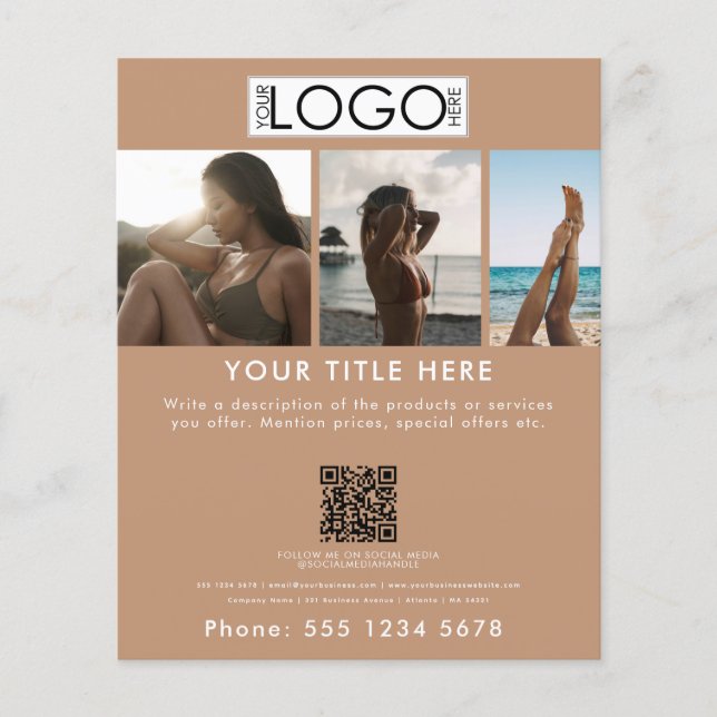 Business Marketing Tanning Salon Spray Tan Beauty Flyer (Vorne)