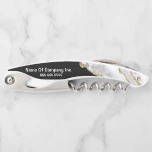 Business-Marmor Textur schwarz Gold, weißer DIY Kellnermesser