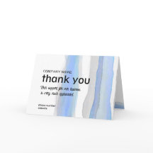business merci aquarelle rayures bleu gris