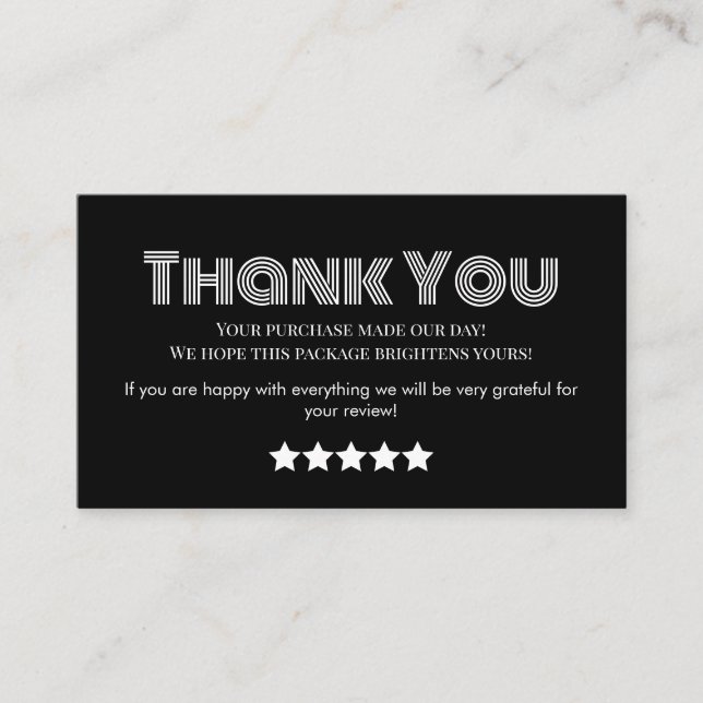 business merci carte de visite fait maison (Devant)