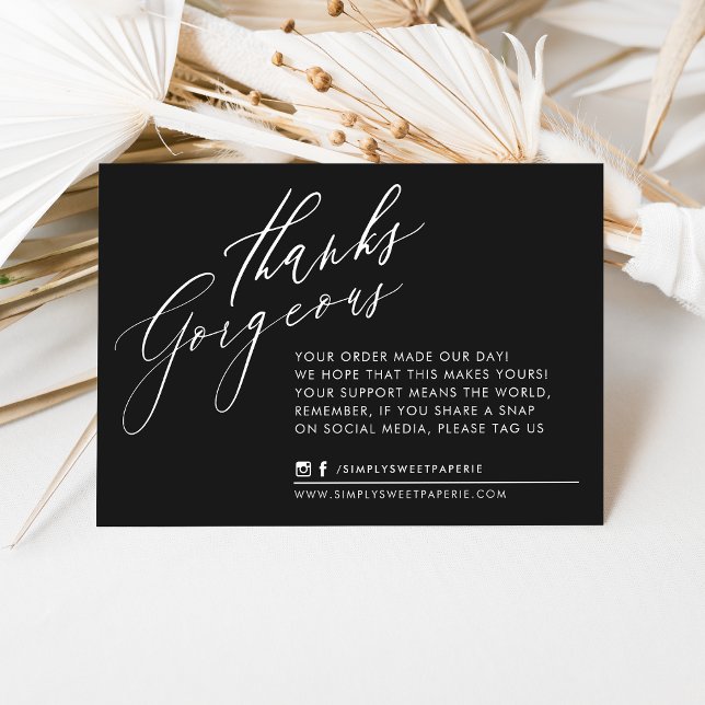 BUSINESS MERCI chic calligraphie noir inverse (Créateur téléchargé)