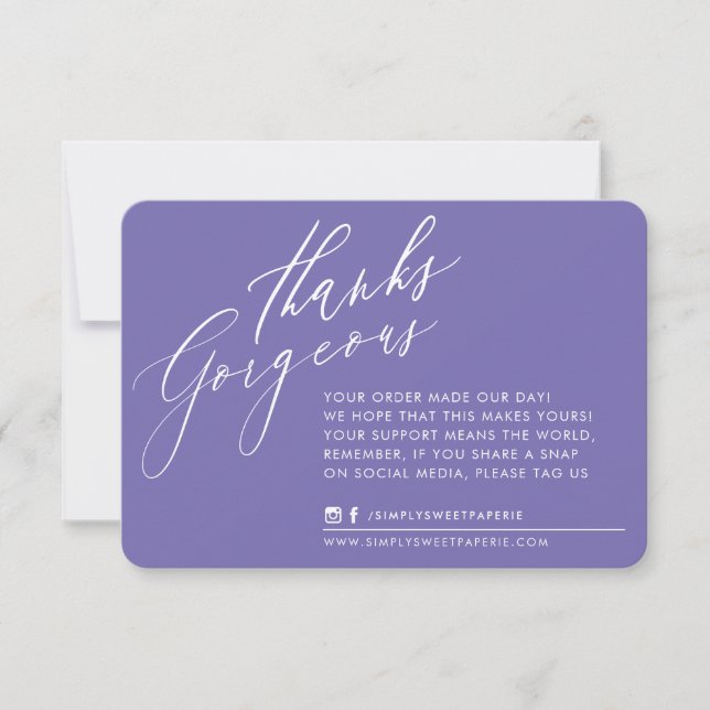 BUSINESS MERCI chic calligraphie violet (Devant)