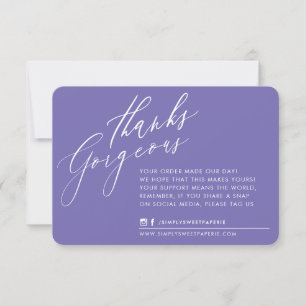 BUSINESS MERCI chic calligraphie violet