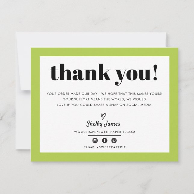 BUSINESS MERCI chic moderne citron vert LOGO (Devant)