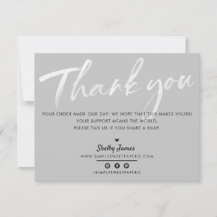 BUSINESS MERCI chic moderne gris clair encre blanc