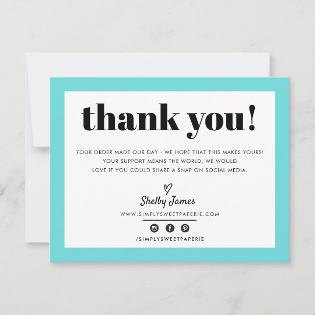 BUSINESS MERCI chic moderne turquoise aqua LOGO (Devant)