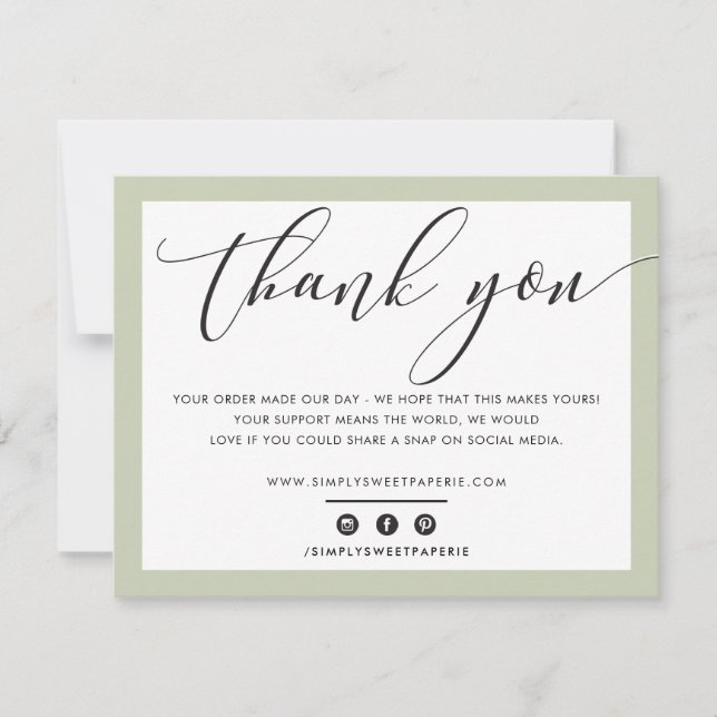 BUSINESS MERCI élégant sauge vert LOGO (Devant)