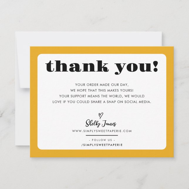 BUSINESS MERCI logo chic moderne moutarde jaune (Devant)